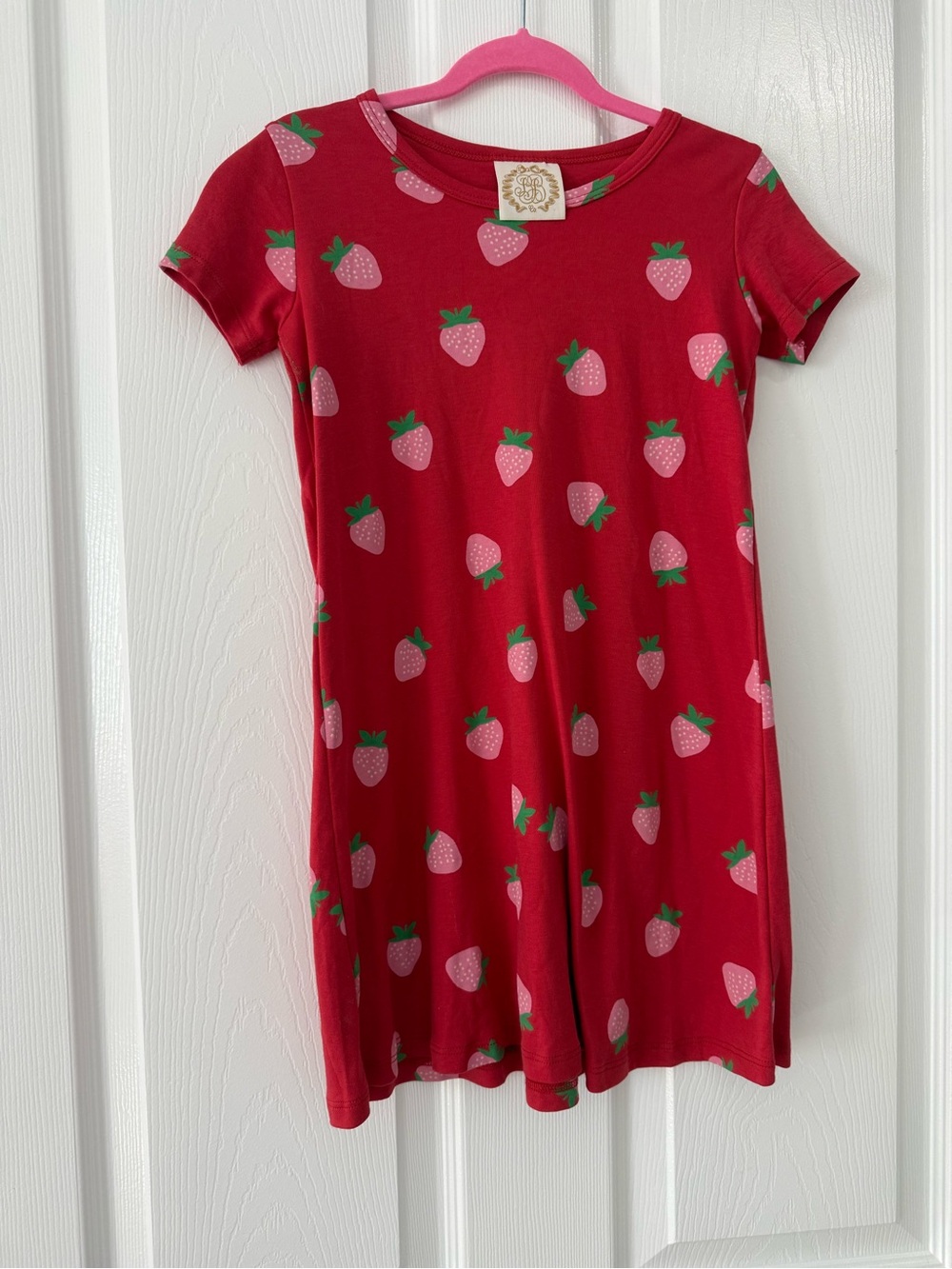 The Beaufort Bonnet Company Red Strawberry-Print Girls Dress
